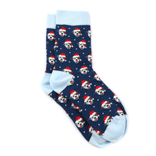 Load image into Gallery viewer, Navy/Light Blue Christmas Dogs Organic Cotton
