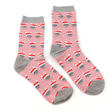 Load image into Gallery viewer, Pink/Grey Christmas Cats Organic Cotton
