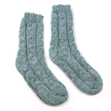 Load image into Gallery viewer, Seafoam Green Chunky Cable Knit Cosy Socks
