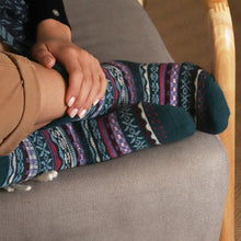 Load image into Gallery viewer, Dusky Teal/Lilac Mix Nordic Style Cosy Sock
