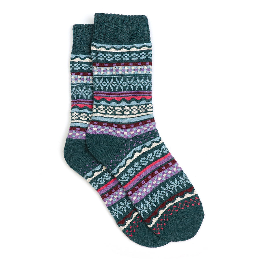 Dusky Teal/Lilac Mix Nordic Style Cosy Sock