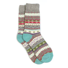Load image into Gallery viewer, Grey Marl/Pink/Aqua Mix Winter Fairisle Nordic

