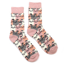 Load image into Gallery viewer, Pink Stripe Cat Socks Duo
