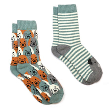 Load image into Gallery viewer, Green Stripe Dog Socks Duo
