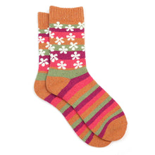 Load image into Gallery viewer, Orange Multi Mix Stripe &amp; Heart Socks
