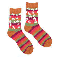 Load image into Gallery viewer, Orange Multi Mix Stripe &amp; Heart Socks
