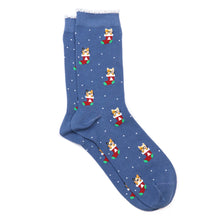 Load image into Gallery viewer, Blue Mix Xmas Stocking Cat Socks
