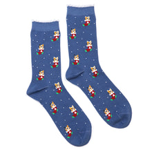 Load image into Gallery viewer, Blue Mix Xmas Stocking Cat Socks
