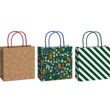 Load image into Gallery viewer, Green Stripe Marioka Gift Bag Small
