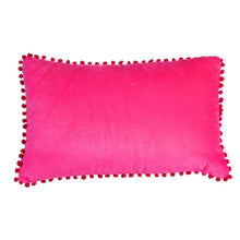 Load image into Gallery viewer, Pink Velvet Pom Pom Cushion
