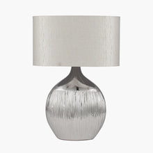 Load image into Gallery viewer, Silver Etched Ceramic Table Lamp

