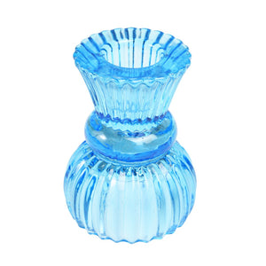 Double Ended Blue Glass Candle Holder