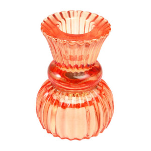 Double Ended Orange Glass Candle Holder