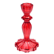 Load image into Gallery viewer, Tall Red Glass Candle Holder
