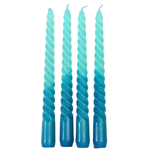 Dip Dye Spiral Candles Blue