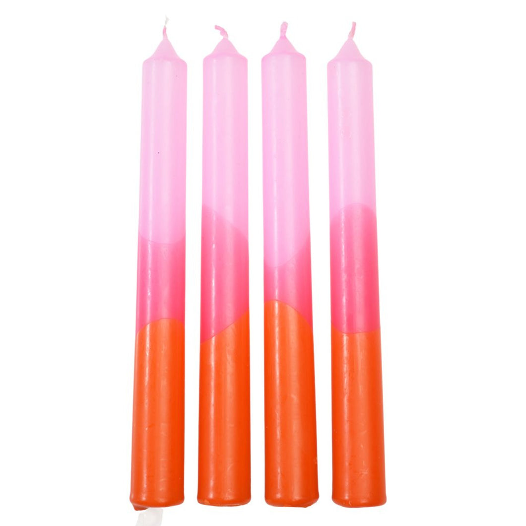 Dip Dye Candles Pink and Orange
