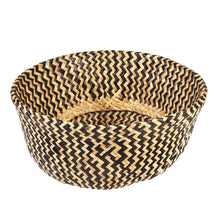 Load image into Gallery viewer, Black Zig Zag Seagrass Basket Medium
