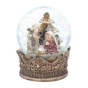 Nativity in Gold Crown Snowglobe