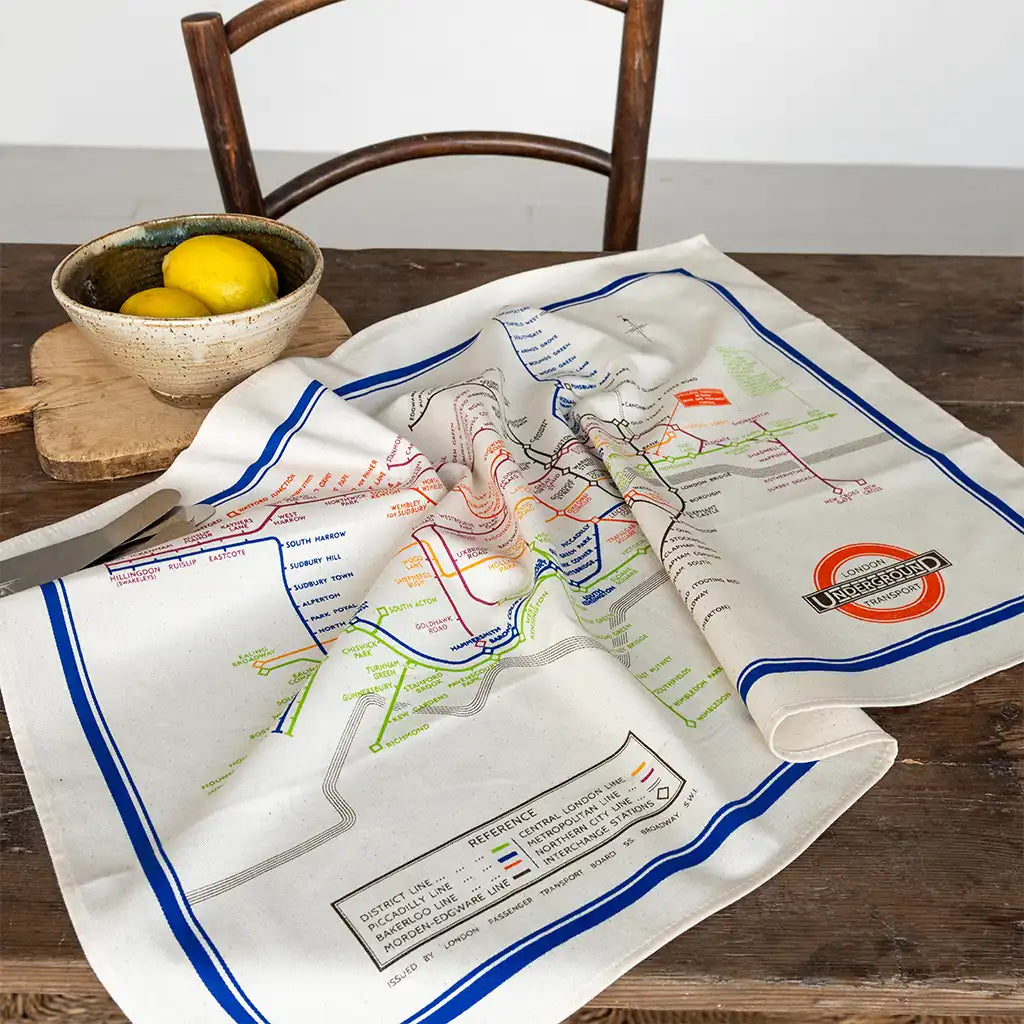 TLF Heritage Tube Map - Tea Towel