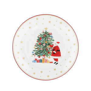 Nostalgia Santa/Tree Bone China Sml Plate