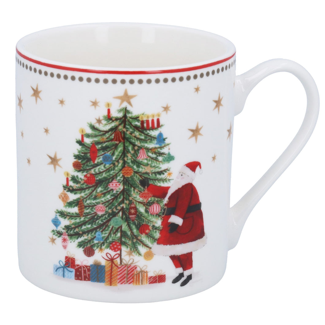Nostalgia Santa/Tree Bone China Mug