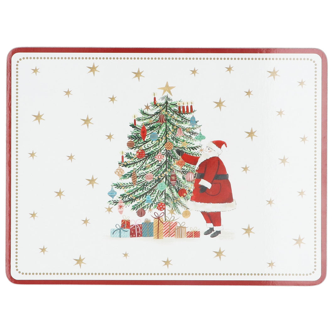 Nostalgia Santa/Tree Cork Base Place Mat Set of 4