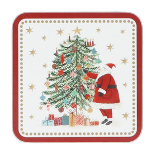 Nostalgia Santa/Tree Cork Base Coaster Set of 4