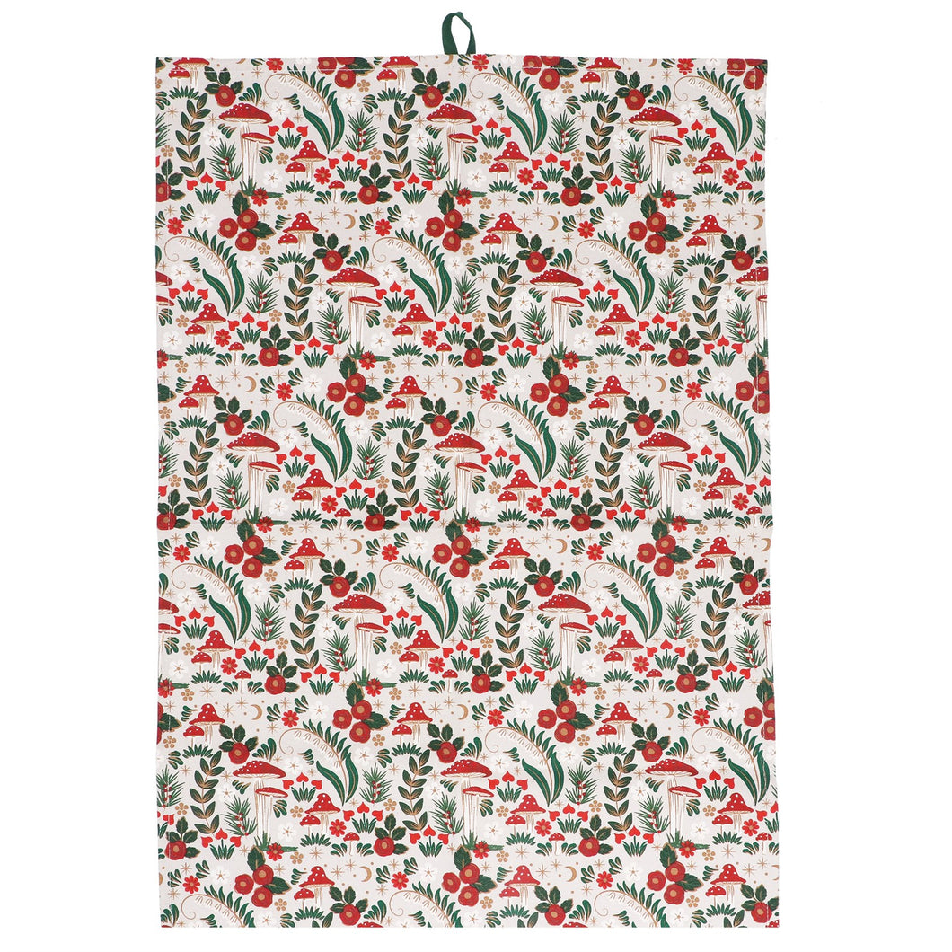 Toadstools Cotton Tea Towel