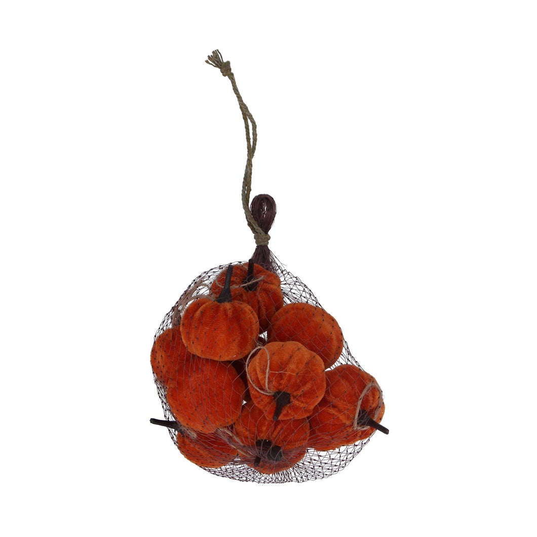 Orange Velvet Mini Pumpkin Bag 12