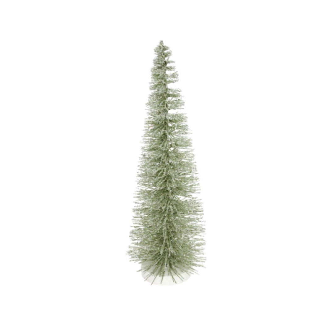 Green Sparkling Brush Tree Orn Lrg