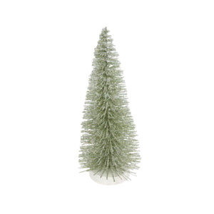 Green Sparkling Brush Tree Orn Med