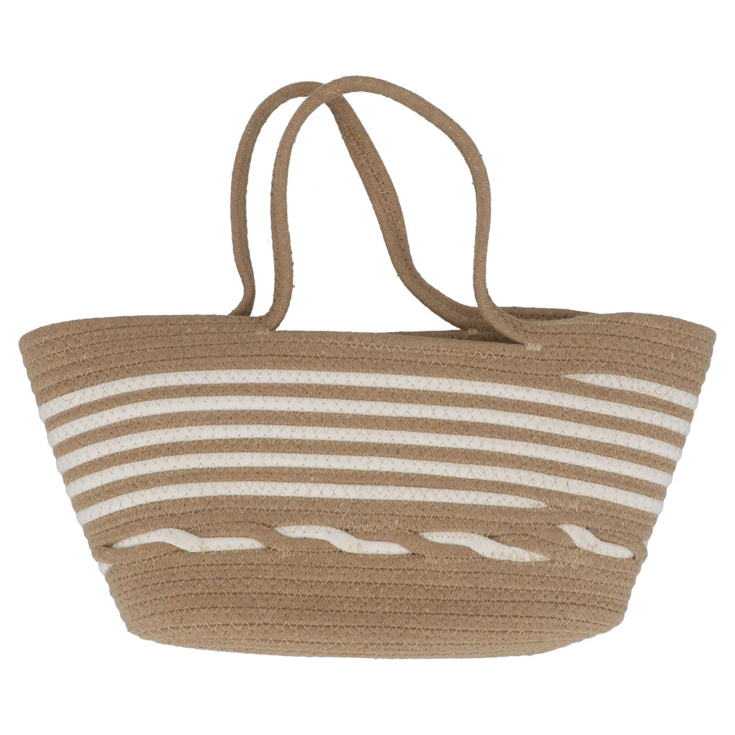 Striped Jute Shopper Bag