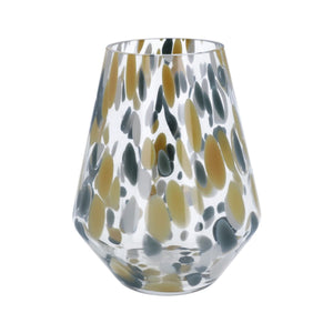 Camo Tortoiseshell Glass Cone Vase Med