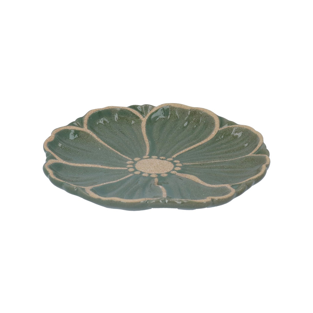 Green Flower Plate Small