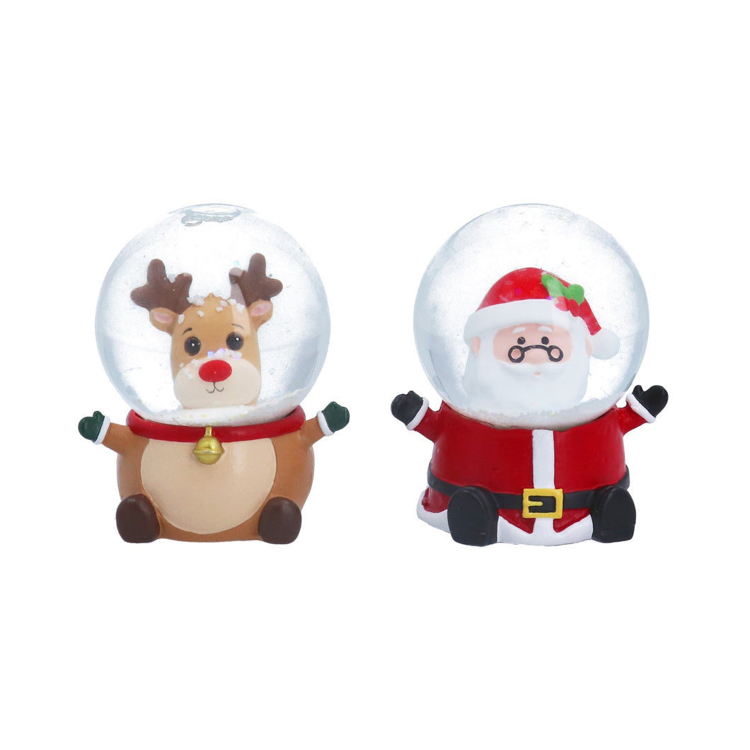 Santa/Reindeer Mini Snowglobe