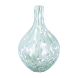 Green Tortoiseshell Glass Bulb Vase