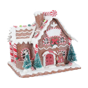 Gingerbread LED/Resin House Orn Med