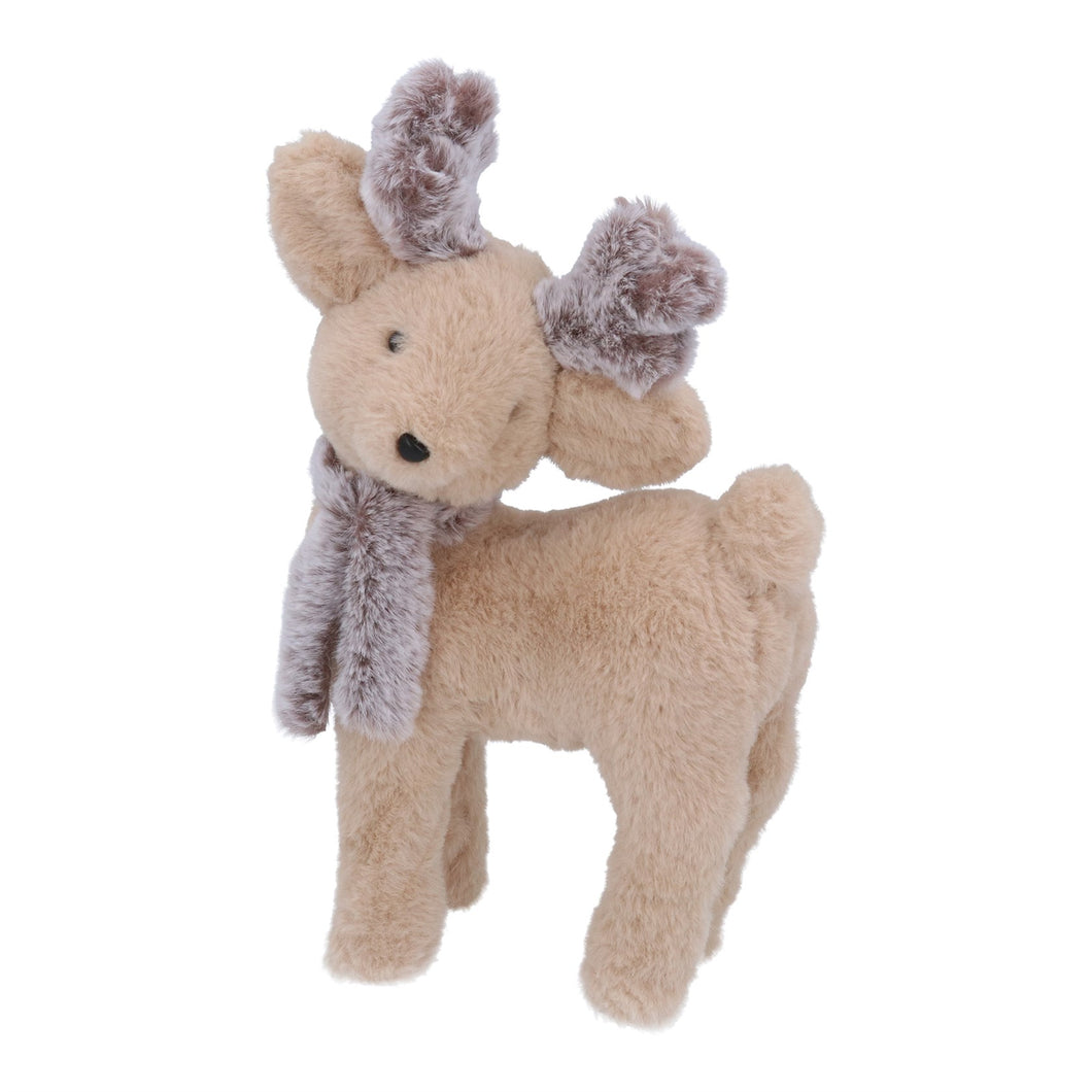Faux Fur Reindeer with Scarf Orn Med