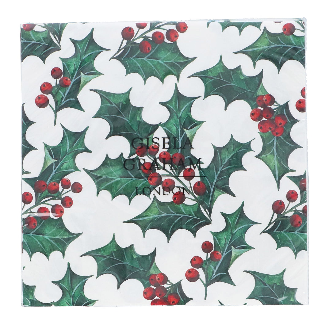 Holly Paper Napkin x20