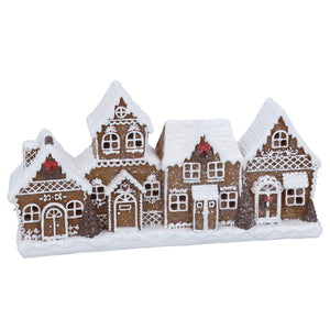 White Iced LED Gingerbread Village Frieze