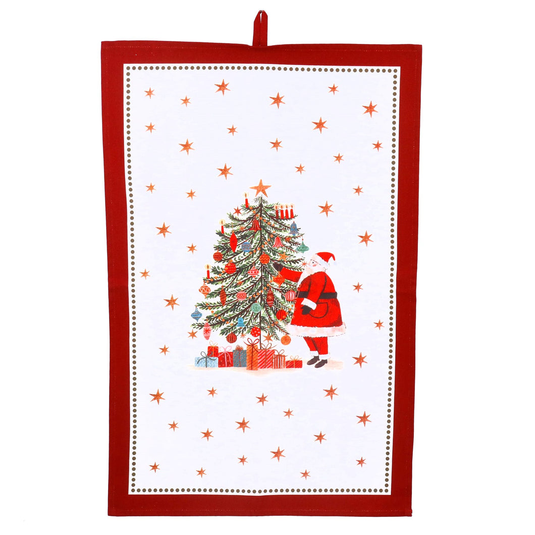 Nostalgia Santa Cotton Tea Towel