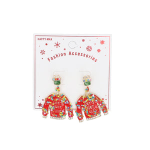 Metal/Enamel Christmas Jumper Earrings