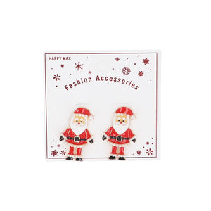 Metal/Enamel Santa Earrings