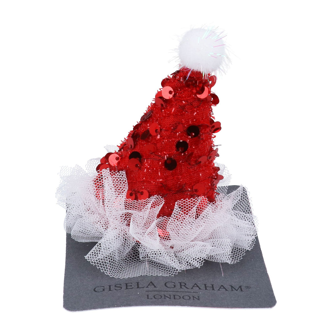 Red Sequin Santa Hat Hairclip