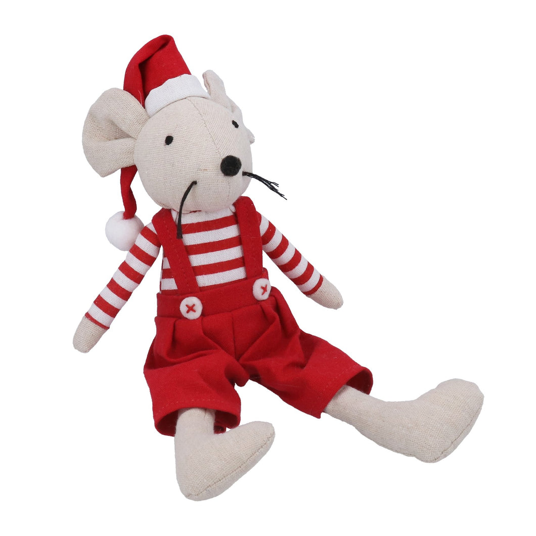 Mouse Shelf Sitter with Red/White Outfit Sml