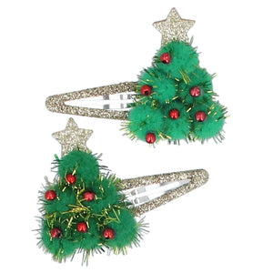 Pom Pom Christmas Tree Hairclip Pack of 2