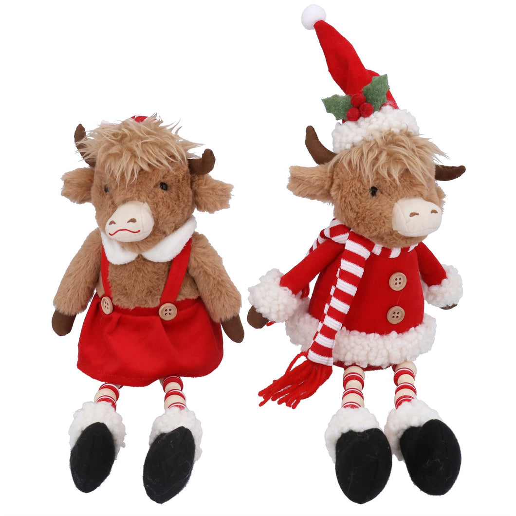 Plush Dresses Highland Cow Shelf Sitter