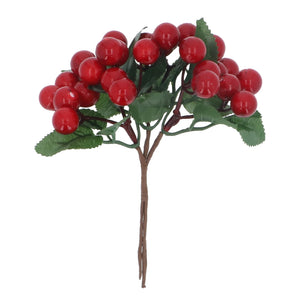 Red Berry with Leaves Bunch