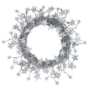 Silver Glitter Star Wreath