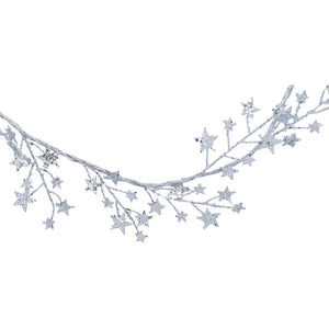 Silver Glitter Stars Garland